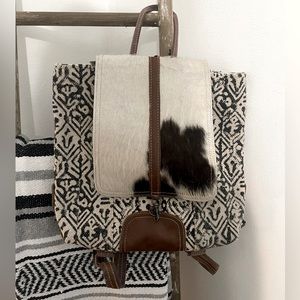 Myra Boho Mixed Materials Bag NWT